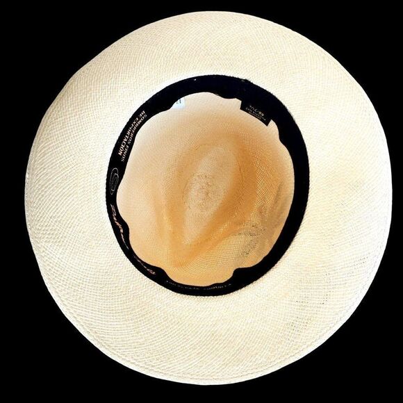 Panama Hat Medium Straw Woven Hand Painted Ecuador Beige NWOT - Picture 5 of 11